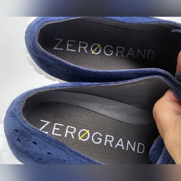Cole Haan Zerogrand Wingtip Women's Blue Suede Leather Shoes Size 7B Excellent - Picture 14 of 16